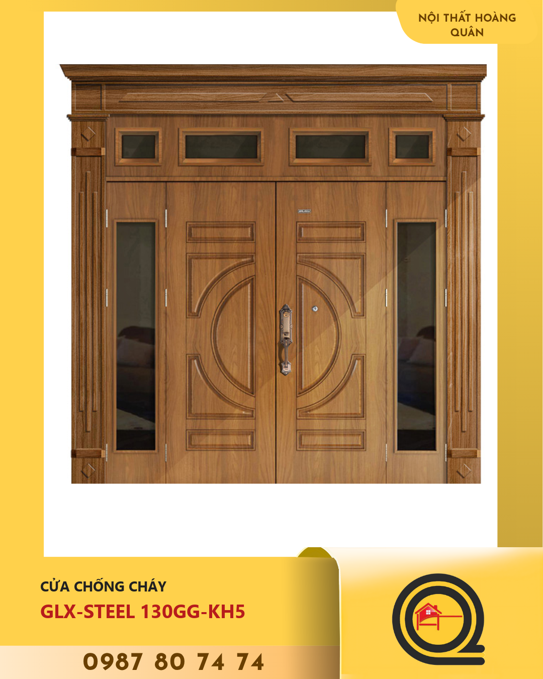 Cửa Thép Vân Gỗ GLX-STEEL 130GG-KH5